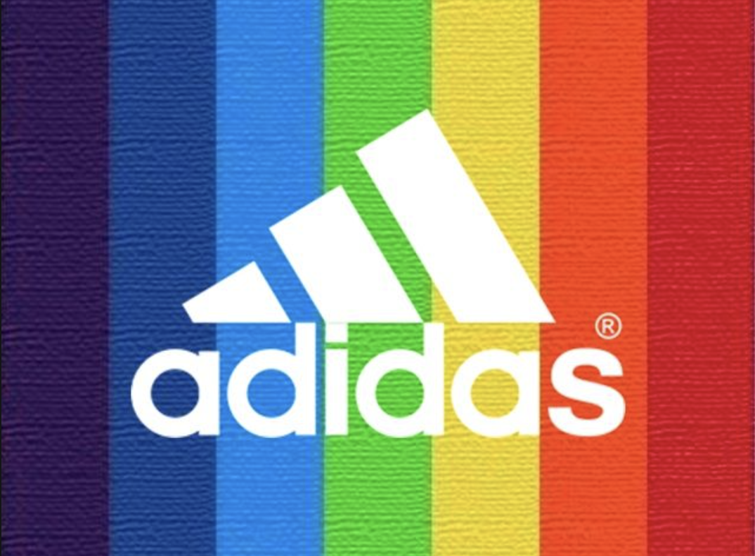 Rainbow adidas logo hotsell